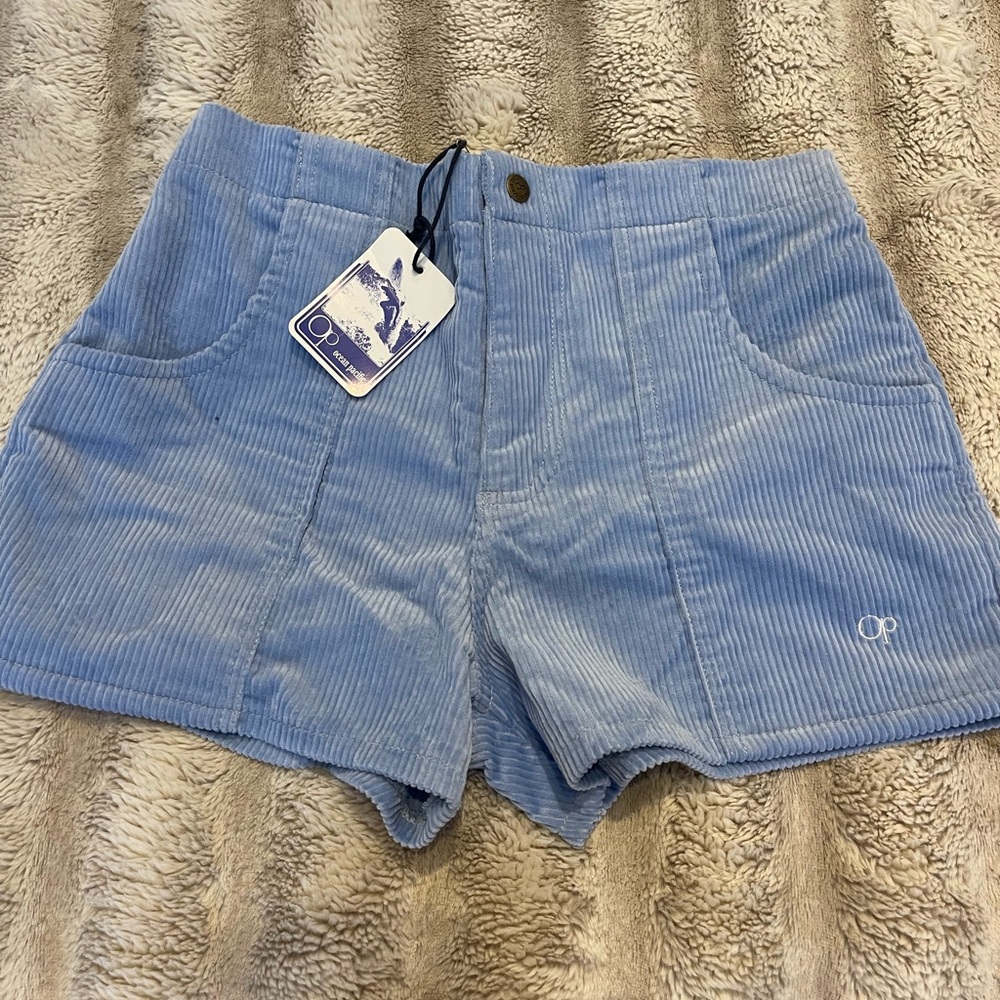 OP Blue High Waist Corduroy Shorts